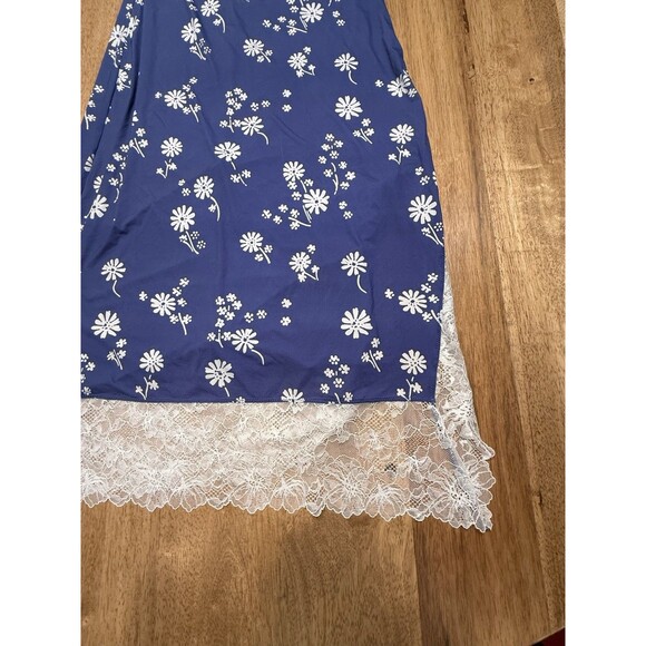 Free People Intimately Party Crasher Lace Midi Slip, Blue Floral Slip Dress $78 - Picture 16 of 16